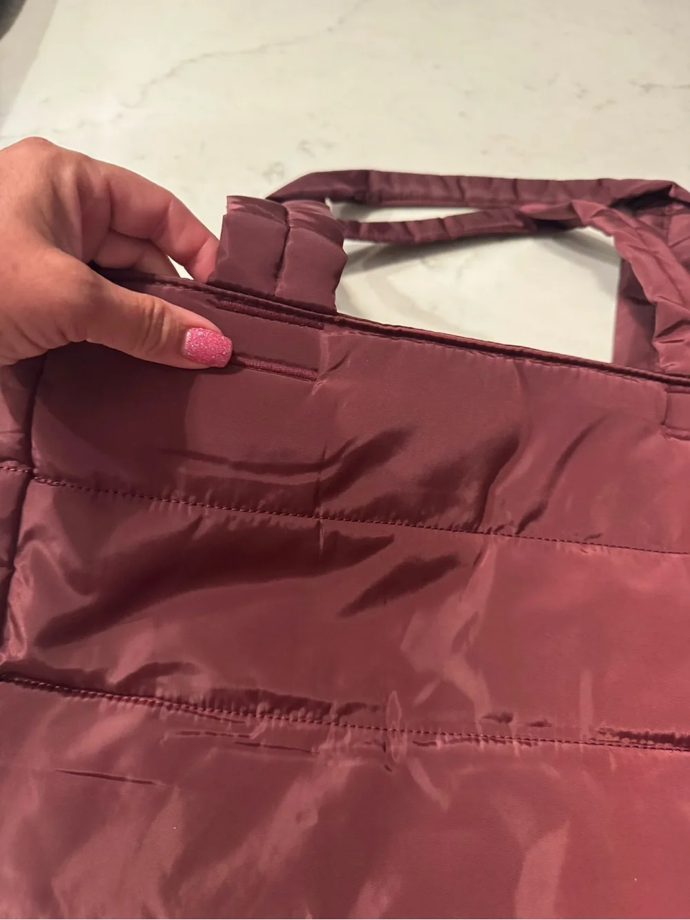 Splits59 Quilted Gym Tote Bag in Burgundy